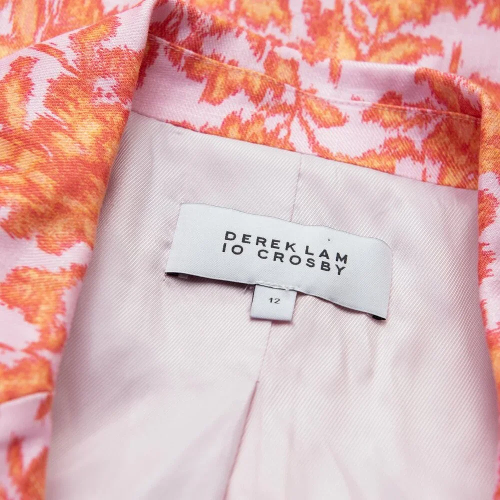 Derek Lam 10 Crosby Vadella Shorts & Irina Blazer Jacket Set Orange Pink Size 12 - Picture 6 of 16